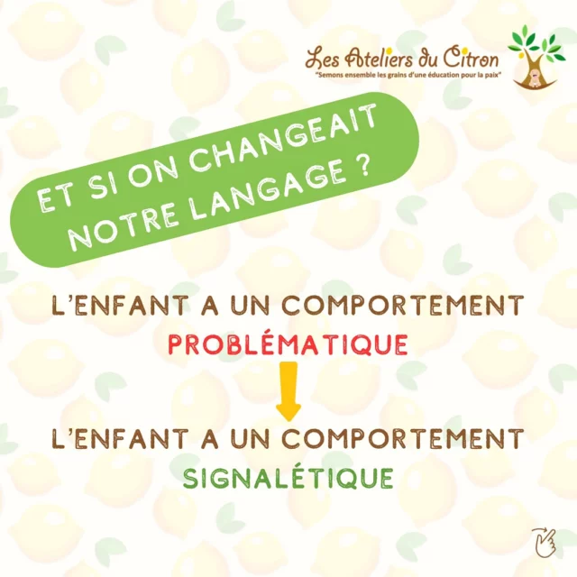 🚨 Comportement "problématique" ou comportement "signalétique" ? 🚨
Quand un enfant mord, tape, ou se "comporte mal", il ne cherche pas à être insupportable… Il s’exprime. Son comportement est un signal : un appel à l’aide pour dire qu’à l’intérieur, quelque chose ne va pas.
🧩 Posez-vous ces questions : 👉 Quels besoins n’ont pas été comblés ? (fatigue, faim, émotions…) 👉 Quel est le message caché derrière ce comportement ? 👉 Comment puis-je accompagner cet enfant au lieu de punir ?
Changer de regard, c’est transformer une situation "problématique" en une opportunité d’écoute et d’accompagnement. 🌱
➡️ Nous en parlons en détail dans nos formations pour les pros et les parents : une démarche essentielle pour une éducation à la paix. 🕊️
Et vous, quelle est votre première réaction face à ce type de situation ? Partagez vos expériences en commentaire. 💬 
#LesAteliersDuCitron #ÉducationNonViolente #PédagogiePositive #Montessori #PetiteEnfance #ProfessionnelsPetiteEnfance #crèche
